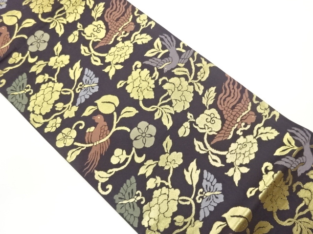 Hanabird pattern woven all-through pouch obi